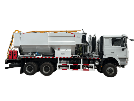 8×4 Bulk Emulsion Explosive Mixing and Charging Truck with 350 HP Diesel Engine and 8-23 m Telescopic Hose Arm for Mining
