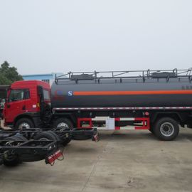 Red FAW 15000L 8×4 Hydrochloric Acid Tanker Truck Diesel Fuel Type Manual Transmission