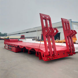 Tri - Axle Heavy Duty Lowboy Semi Truck Trailer With 13 Tons Fuwa / BPW Axle