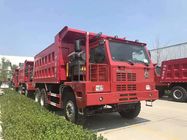 Red Color Heavy Mining Dump Truck 6*4 / Manual Transmission Type 30 Tons Tipper Truck