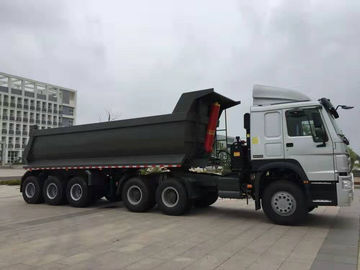 Mechanical Suspension Heavy Duty Semi Trailers , U Shape 40 T Load Capacity Rear Dump Tipper Semi Trailer