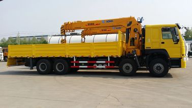 Yellow 8x4 Heavy Cargo 12T Boom Truck Crane Dimension 12484*2496*4125