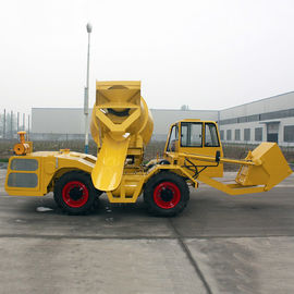 Double Cone Roll Concrete Construction Equipment , 1.2m3 Self - Feeding Concrete Mixers 55kw 4500kg