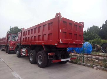 Red Heavy Duty Dump Truck Euro 2 Emission Standard With ZF8118 Steering