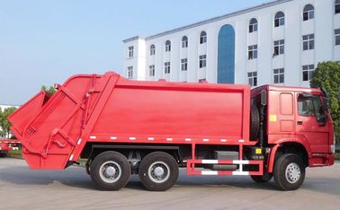 Red Howo Waste Collection Truck  ,  6 - 19 Cubic Rubbish Compactor Truck