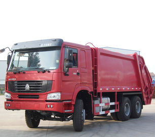 Red Howo Waste Collection Truck  ,  6 - 19 Cubic Rubbish Compactor Truck