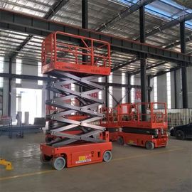 Electric Vertical Electric Mobile Scissor Lift / Scaffolding Aerial Lift Work Platform