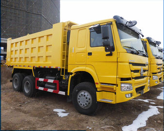 Yellow Color 371hp Heavy Duty Dump Truck 6x4 With ZF8118 Steering