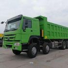Green Color ZZ3317N3867 12 Wheels Dump Tipper Trucks With ZF8198 Steering