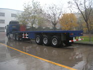 40ft 3 Alxes Heavy Duty Flatbed Semi Trailers With 3mm Diamond Platform