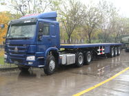 40ft 3 Alxes Heavy Duty Flatbed Semi Trailers With 3mm Diamond Platform