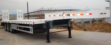 Mechanical Tri - Axle Low Bed Semi Trailer / Flat Bed Semi Trailer