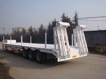 Mechanical Tri - Axle Low Bed Semi Trailer / Flat Bed Semi Trailer