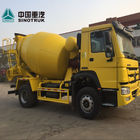 Yellow Concrete Construction Equipment 6x4 8m3 Concrete Mixer Truck With Pump Self - Loading