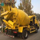 Yellow Concrete Construction Equipment 6x4 8m3 Concrete Mixer Truck With Pump Self - Loading