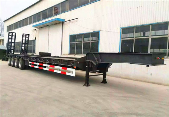 Sinotruk 10T Low Bed Semi Trailer Mechanical Suspension