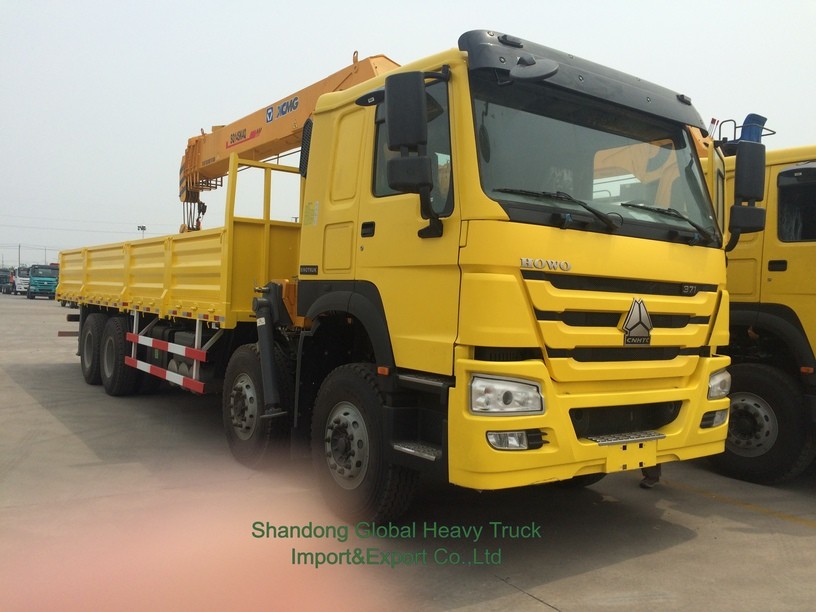 Brand New 6X4 HOWO Flatbed Truck Mounted Crane Telescopic Boom Truck