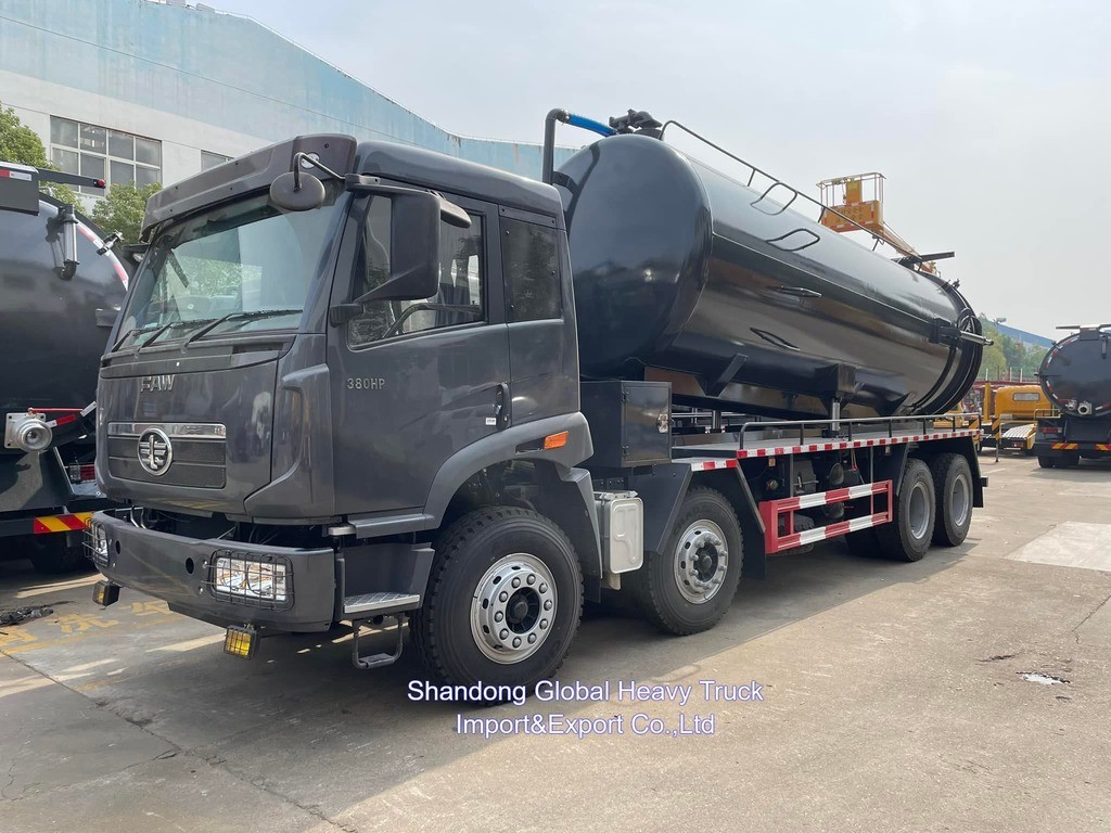 FAW 6X4 Drive High Pressure Pump 20000L Capacity Sewage Suction Truck for Efficient Sewer Cleaning