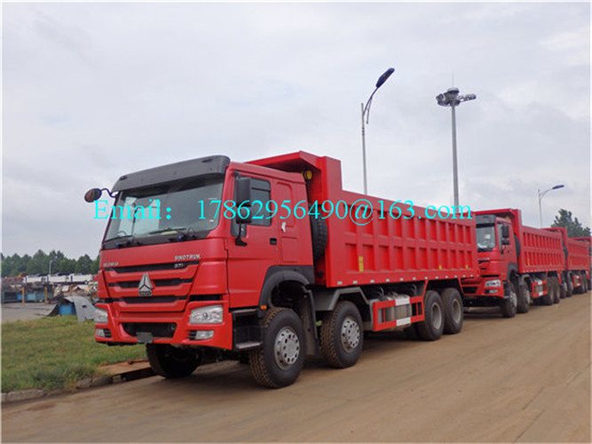 Commercial 371 HP 8x4 Diesel Dump Truck , Sand Dump Truck Q235 Steel Body