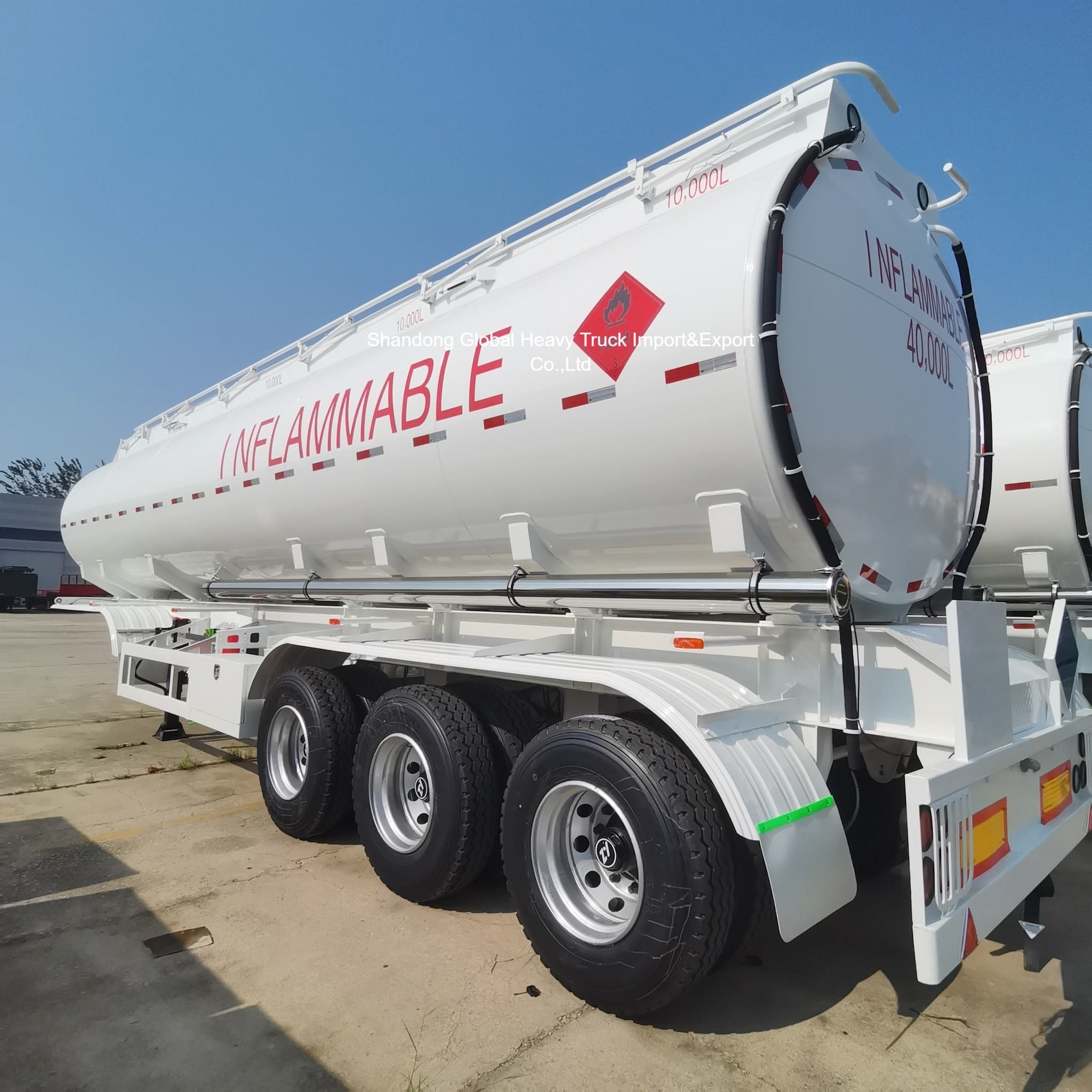 3 Axle 45000L Carbon Steel Fuel Tanker Semi Trailer