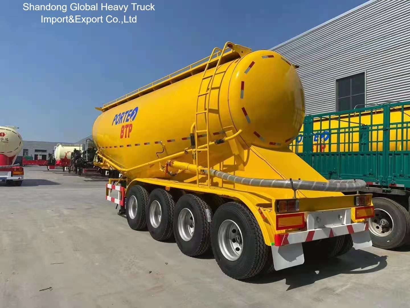 4-Axle Cement Bulker Trailer 40-80t Capacity ECE CE Certified