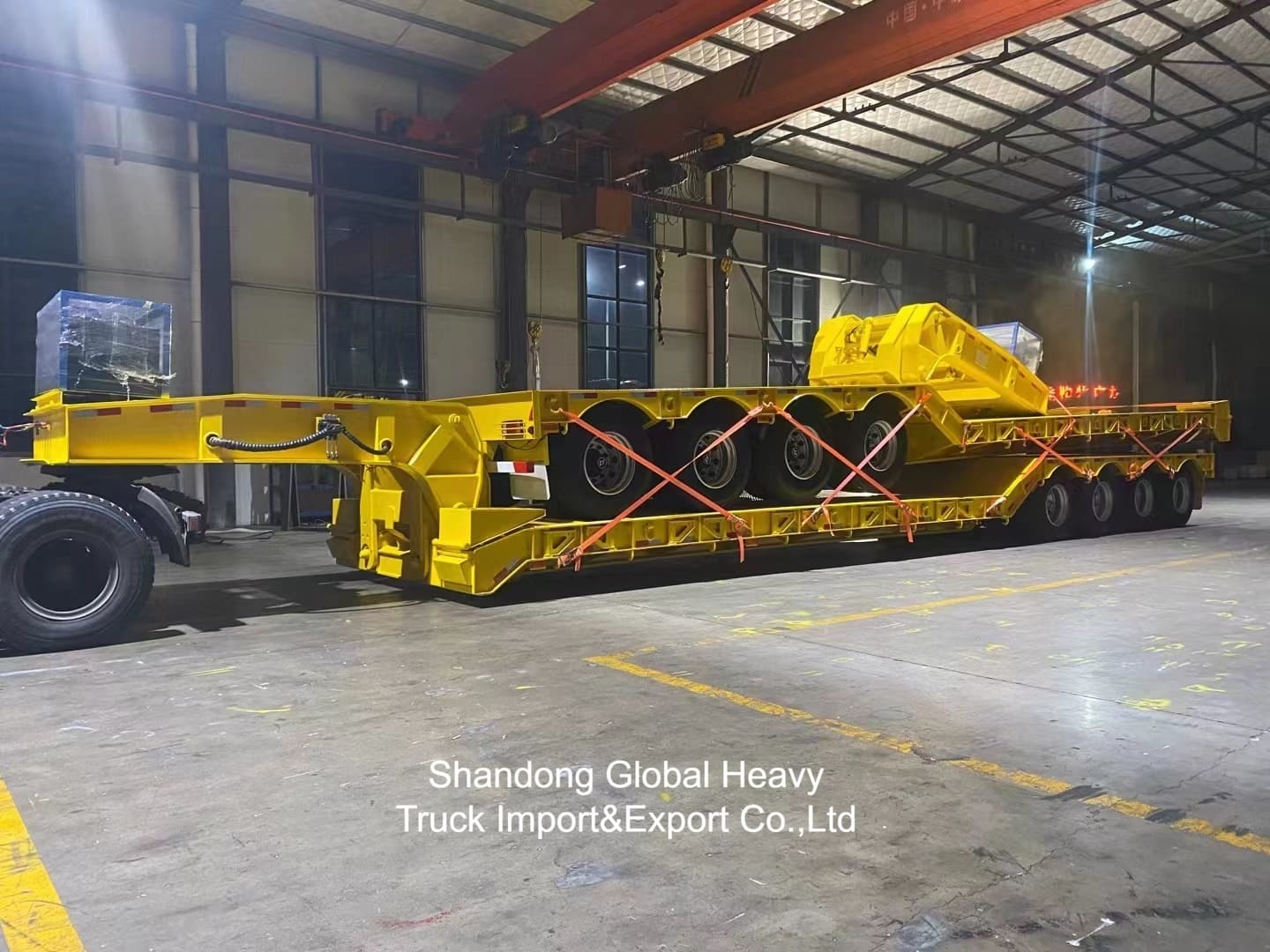 3-Axle Lowbed Semi Trailer for Heavy Equipment Transport