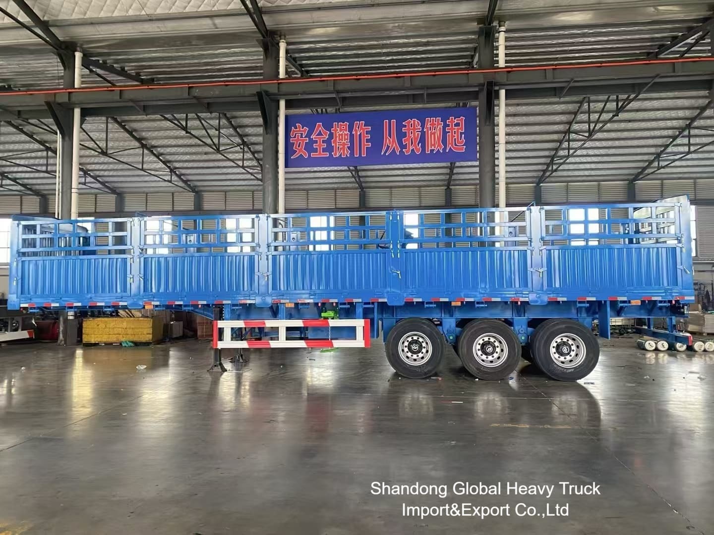 3 Axle 50 Ton Fence Semi Trailer with Air Suspension