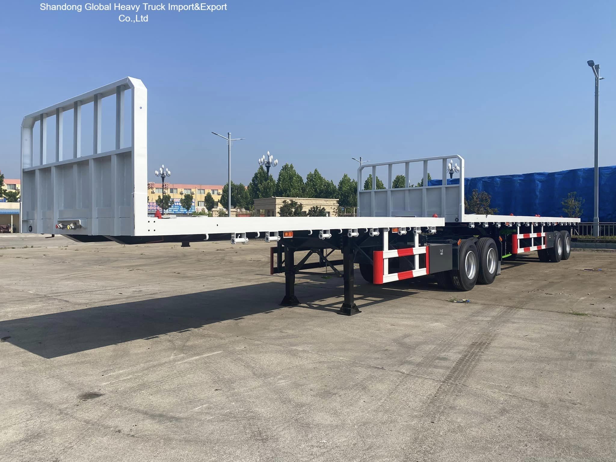 3 Axle Lowbed Semi Trailer 40FT 60T Heavy Duty for Construction