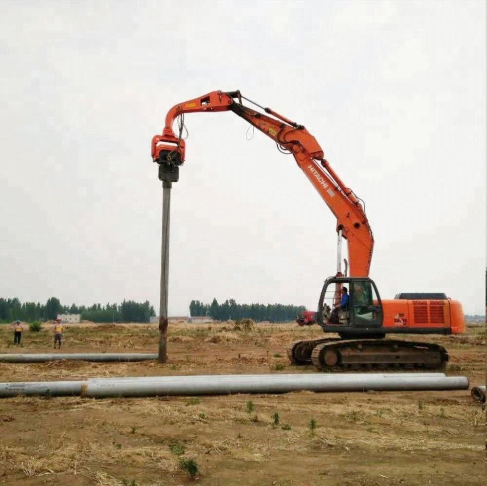 Vibratory Hammer Screw Pile Drilling Machine Suitable 20-24T Excavator V-250D
