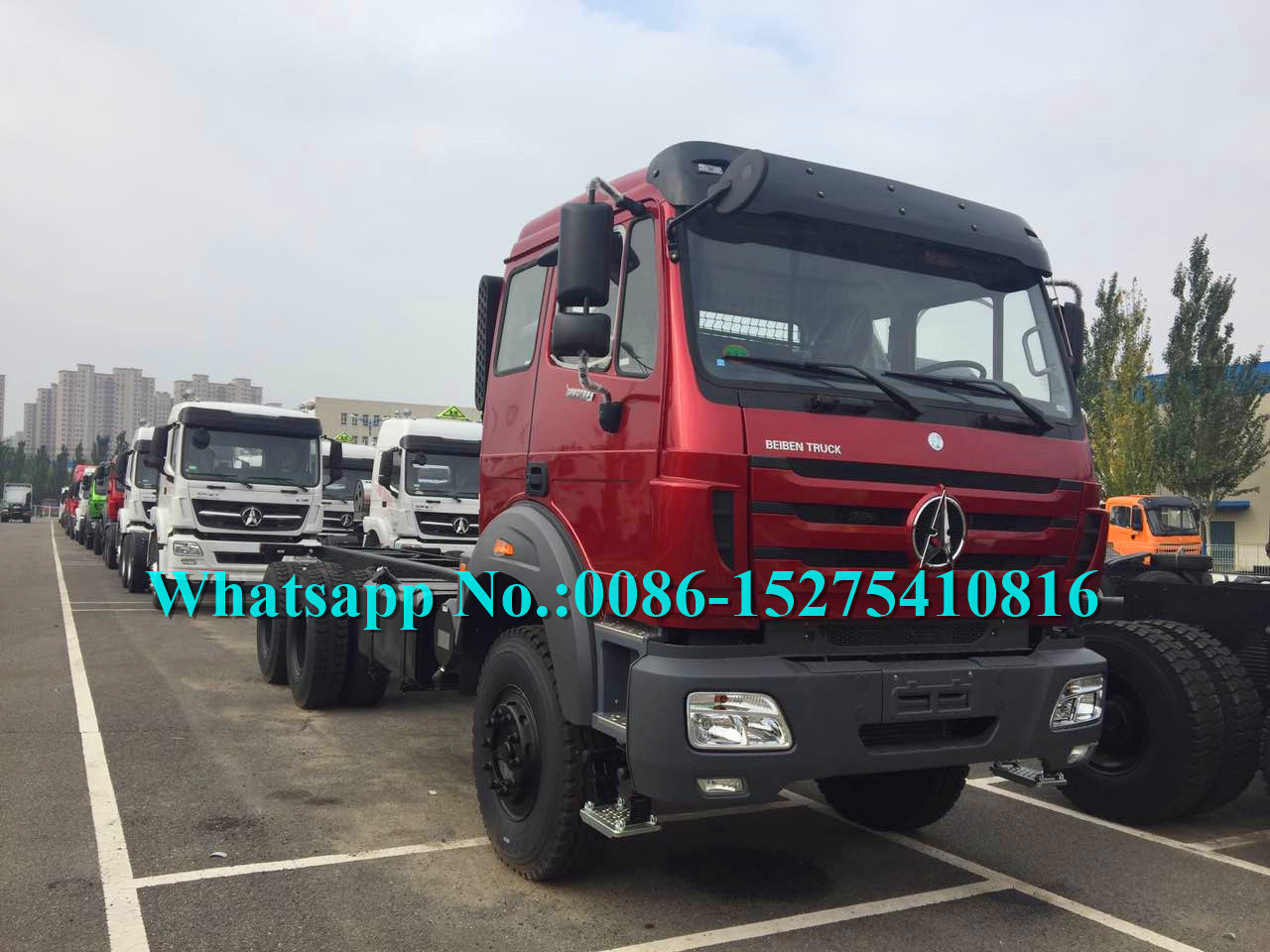 Red Military Use 6x6 Cargo Truck / Off Road Cargo Truck Adopt Benz Technology
