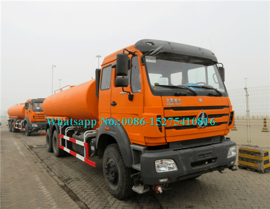 6X6 25000L Water Sprinkler Truck / Water Carrier Truck All Wheel Drive North Benz Brand