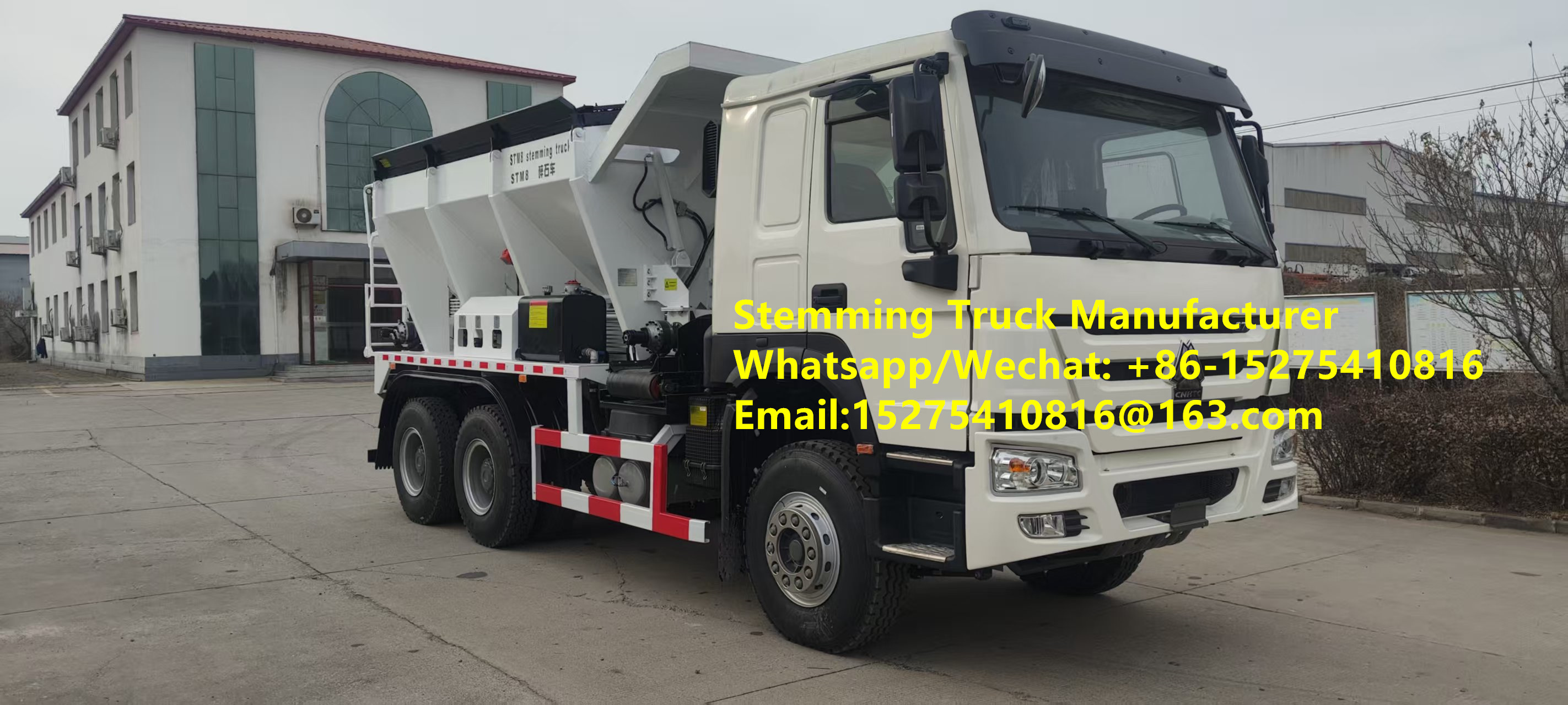 Intelligent High efficiency Stemming Truck Stone filling vehicle GLOBAL-10 12/15/20 ton Multifunctional Blast service mobile explosive Manufacturing Unit Kazakhstan Uzbekistan Indonesia Congo MEMU MMU