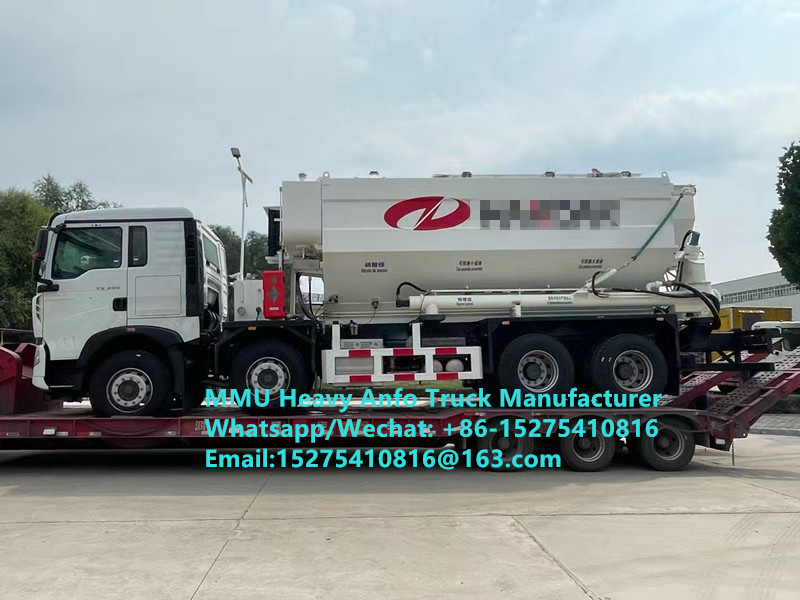 Intelligent HOWO mixing and charging multi-functional heavy ammonium oil explosives Truck 15/20/25Ton Heavy Emulsion ANFO Truck Zambia/Zimbabwe/Tanzania/Ghana/Guinea/Peru Mining Blasting Service