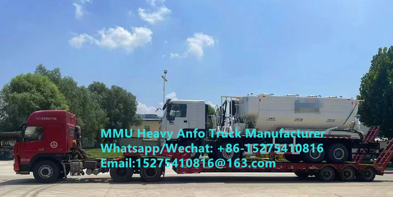 high altitude cold area mixing and charging multifunctional heavy ammonium oil explosives Truck 15/20/25Ton Heavy Emulsion ANFO Truck Zambia/Zimbabwe/Tanzania/Ghana/Guinea/Peru Mining Blasting Service