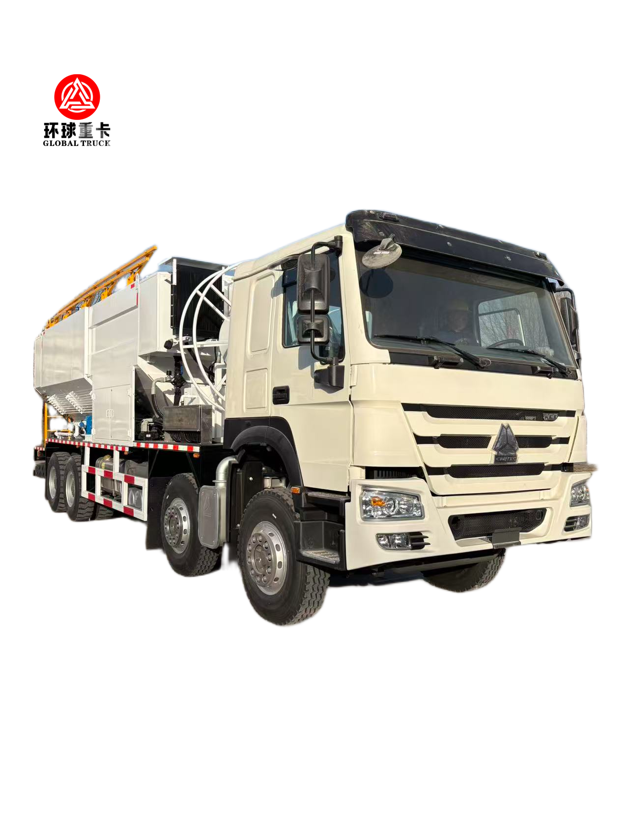 SHACMAN 6×4 Bulk Emulsion Mixing and Charging Truck with 350 HP Diesel Engine and 8-23 m Telescopic Hose Arm for Mining Blasting