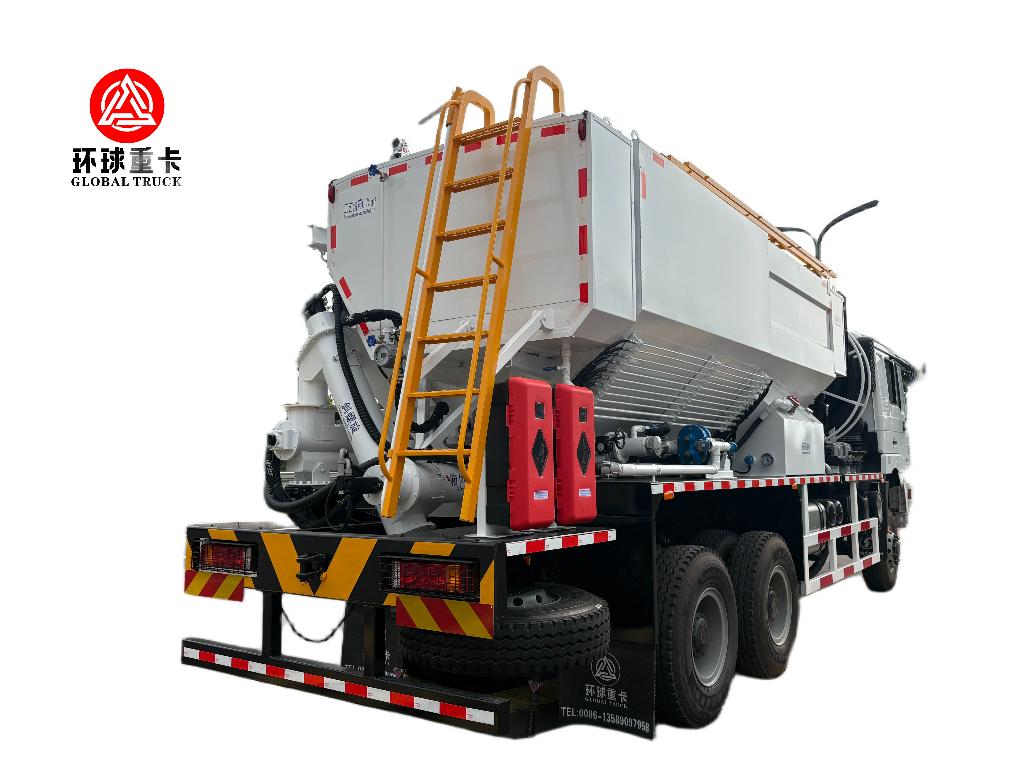 SHACMAN 6x4 Bulk Emulsion Explosive Mixing and Charging Truck with 350 HP Diesel Engine, 300 kg/min Charging Efficiency, and 8-23 m Telescopic Hose Arm