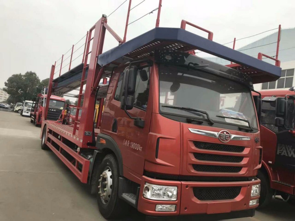 FAW CA1560 4x2 Double Layers Flatbed Truck For Transporting Cars Manual Transmission Type