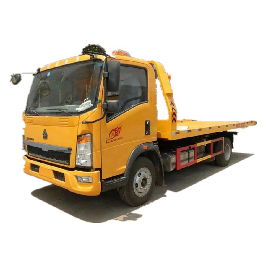 HOWO 4x2 Flat Bed Wrecker Towing Truck Euro 2 / Recovery Vehicle