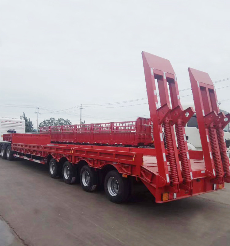 Gooseneck Lowboy Low Bed Semi - Trailer 50t 60t 80t For Container Transportation