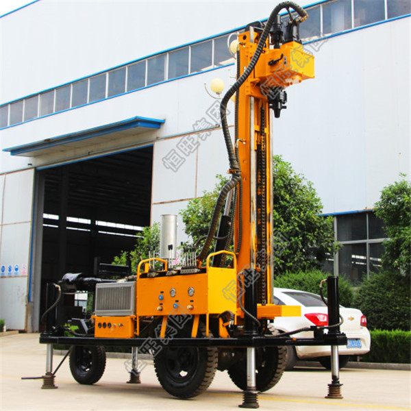 Tyre Based 380V Water Well Drilling Rig With Diesel Engine Drlling Depth 230m Borehole